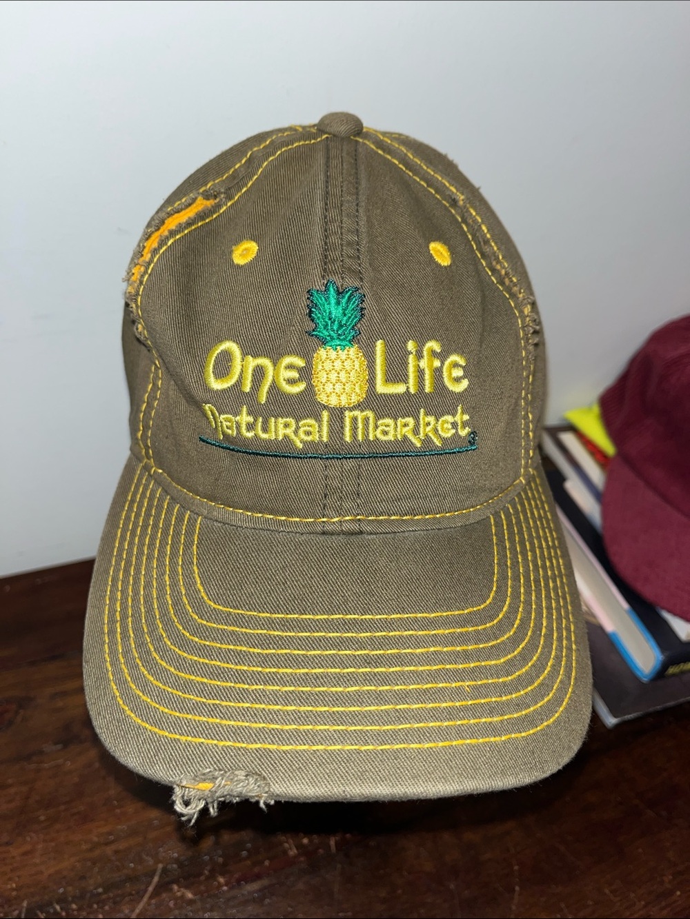 One life Natural Market Pineapple Baseball Golf Hat Cap Swingers model distress